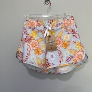 Snapper Rock Boho Tropical‎ Board Short Blue Size 12 Swim Pool Beach Upf 50